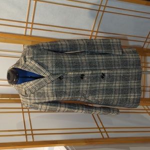 Maralyn and Me plaid long pea coat